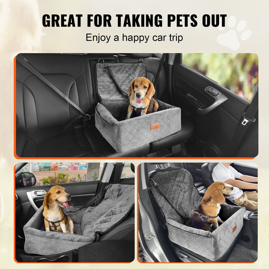 Hunde-Autositz „Reiseburg" – Boostersitz mit Stautasche & Sicherheitsgurt