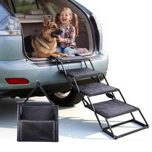 Hunde-Treppe „Sanfter Aufstieg" – 4 Stufen, faltbar, fürs Auto, Bett & Sofa