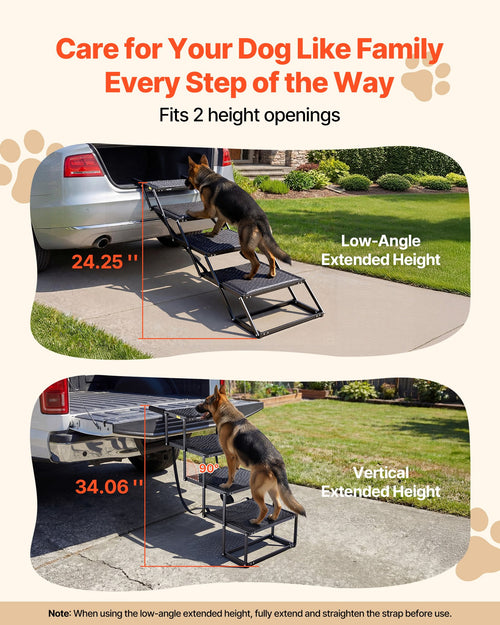 Hunde-Treppe „Sanfter Aufstieg" – 4 Stufen, faltbar, fürs Auto, Bett & Sofa
